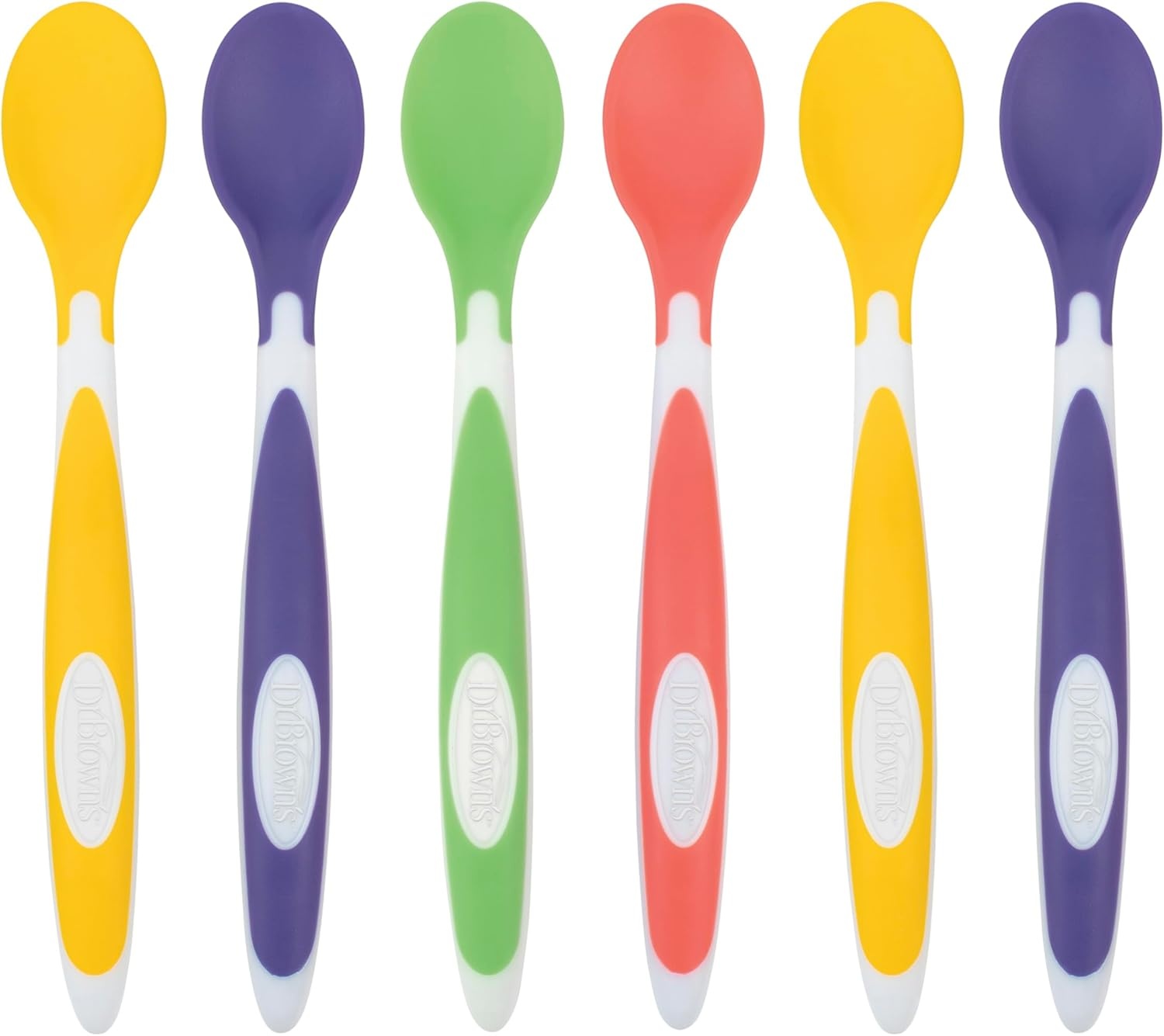 image:imageDr Browns Designed to Nourish SoftTip Toddler Feeding Spoons 6 Pack Assorted Set Colors May VarySoftTip Toddler Feeding Spoons 6 Pack