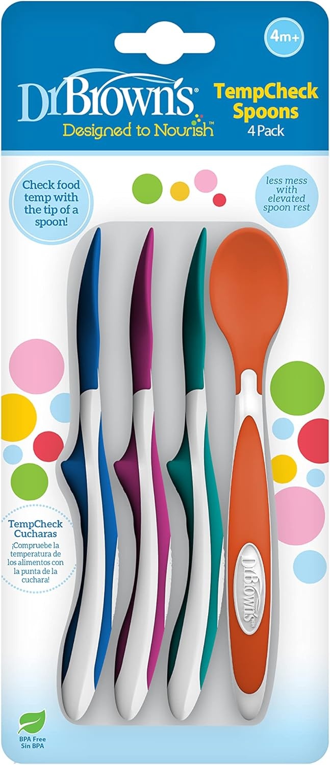 image:imageDr Browns Designed to Nourish TempCheck Spoons 4Pack BlueTempCheck ColorChange Spoons