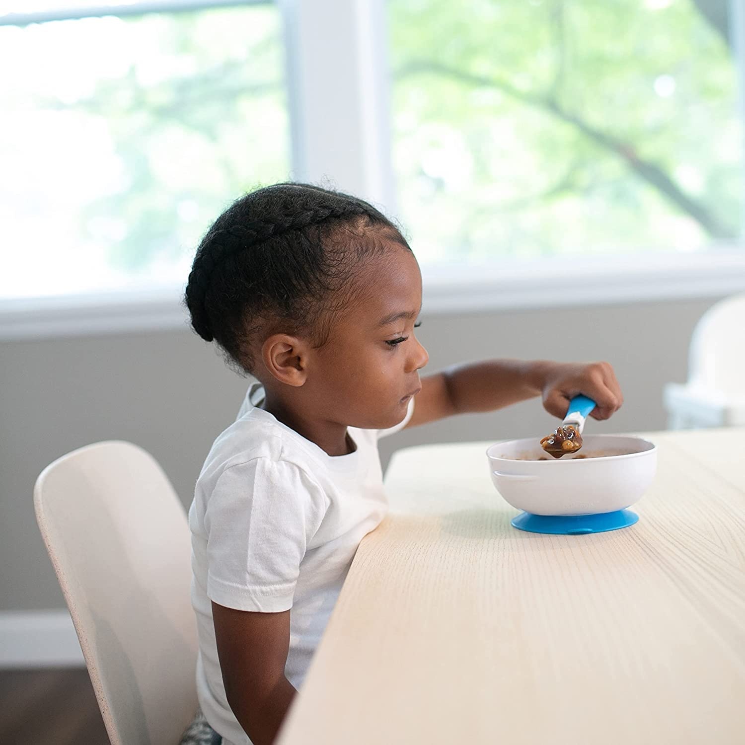 image:imageDr Browns NoSlip Strong Suction Bowls for Babies and Toddlers Baby Led Feeding 2Pack BPA Free 4mWhite Blue
