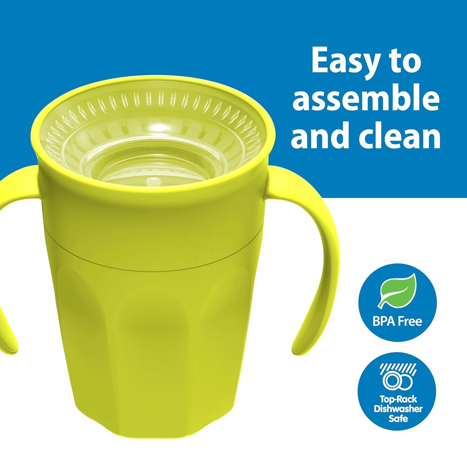 image:imageDr Browns Toddler Feeding Starter Set Travel Bundle with Cheers360 Spoutless Training Cup with Handles 6m 4 PieceDark Blue Starter Set