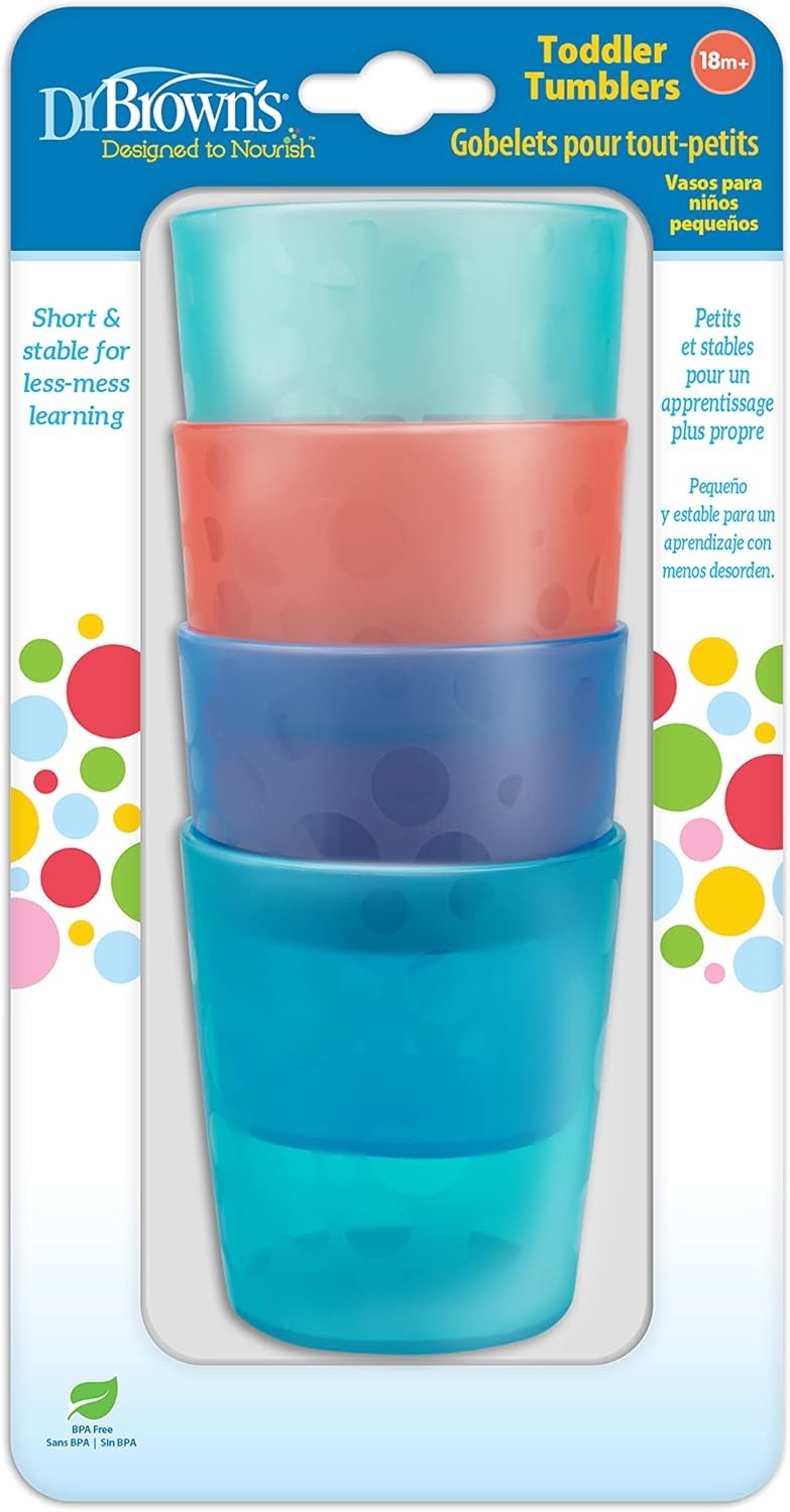 image:imageDr Browns Toddler Tumblers Stackable Open Training Cups BPAFree 18m 4Pack8 Ounces Pack of 12