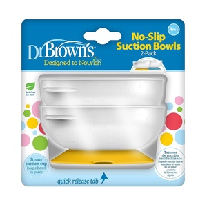image:imageDr Browns NoSlip Strong Suction Bowls for Babies and Toddlers Baby Led Feeding 2Pack BPA Free 4mWhite