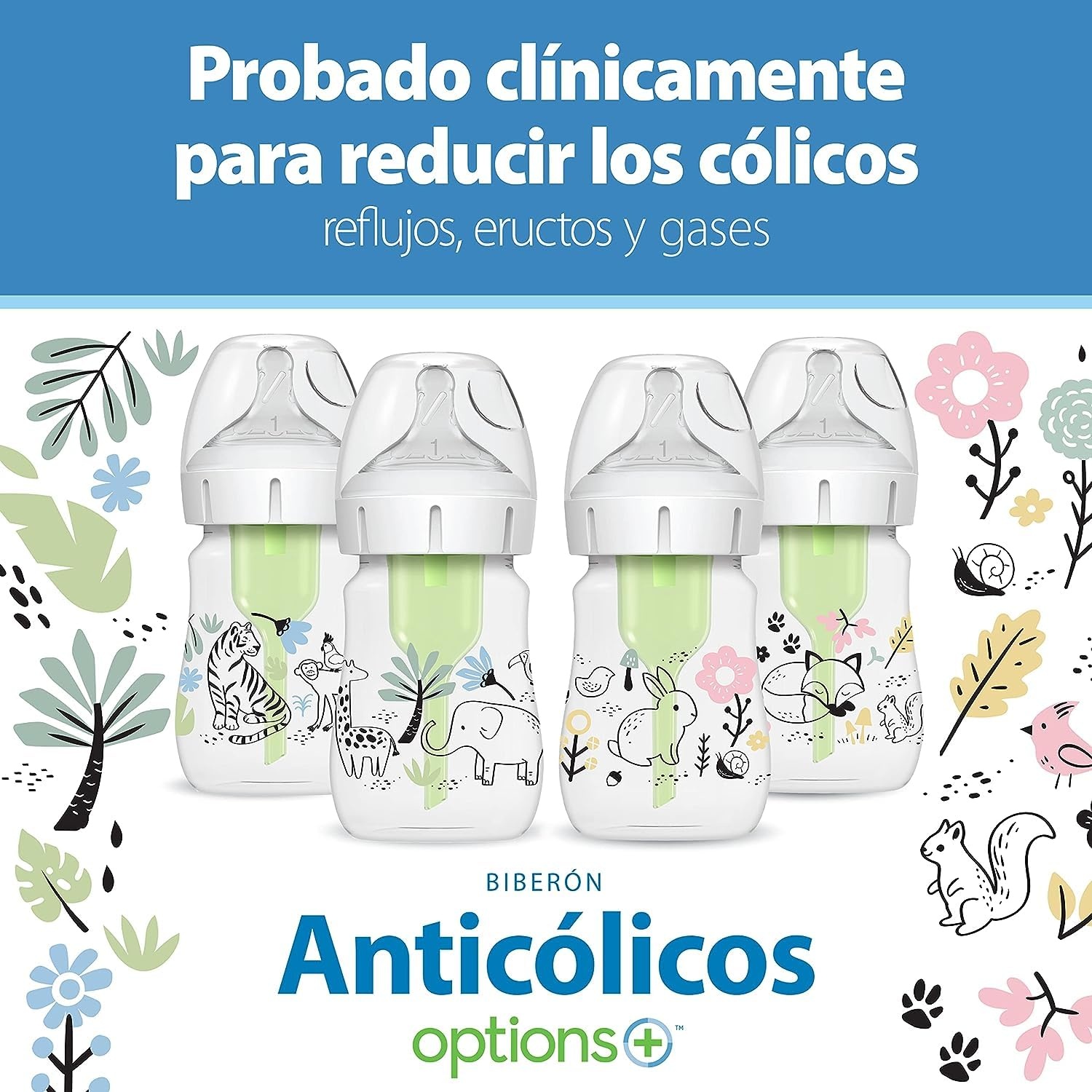 image:imageDr Browns AntiColic Options WideNeck Baby Bottle Designer Edition Woodland 5 oz150 mL Ocean 9oz270mL Level 1 Slow Flow Nipple 0m 4Pack2Pack 5 oz Jungle