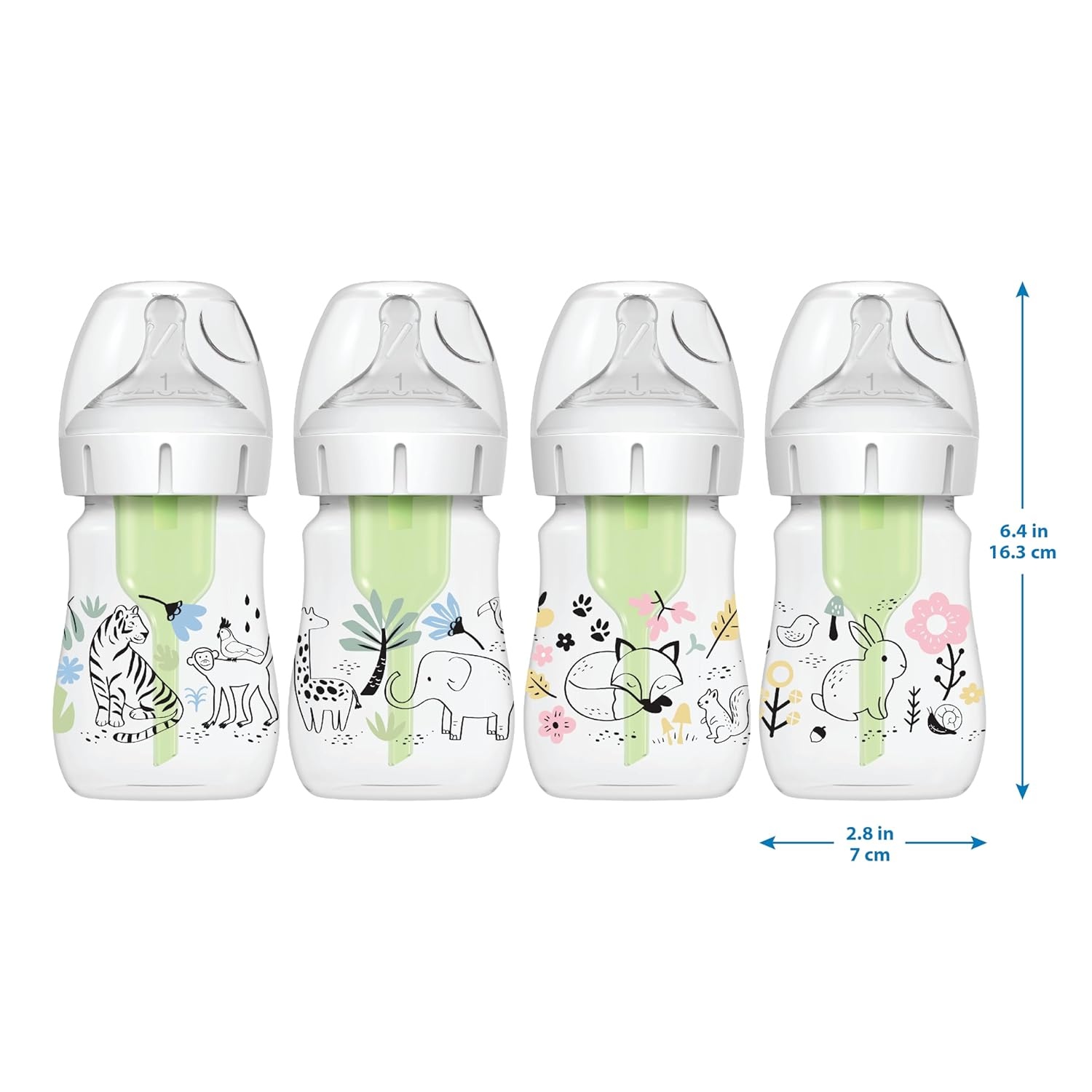 image:imageDr Browns AntiColic Options WideNeck Baby Bottle Designer Edition Woodland 5 oz150 mL Ocean 9oz270mL Level 1 Slow Flow Nipple 0m 4Pack2Pack 5 oz Jungle