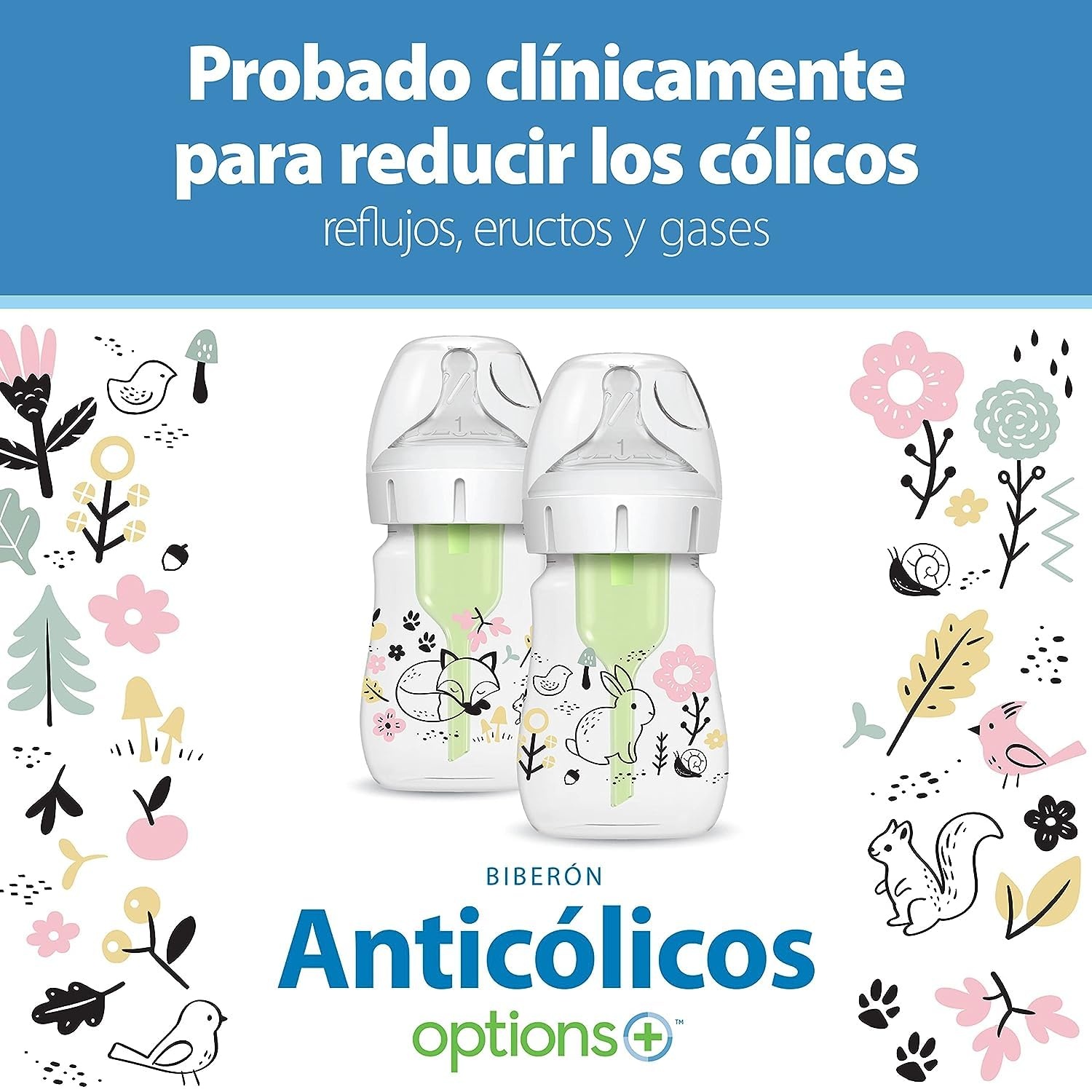 image:imageDr Browns AntiColic Options WideNeck Baby Bottle Designer Edition Woodland 5 oz150 mL Ocean 9oz270mL Level 1 Slow Flow Nipple 0m 4Pack2Pack 5 oz Woodland