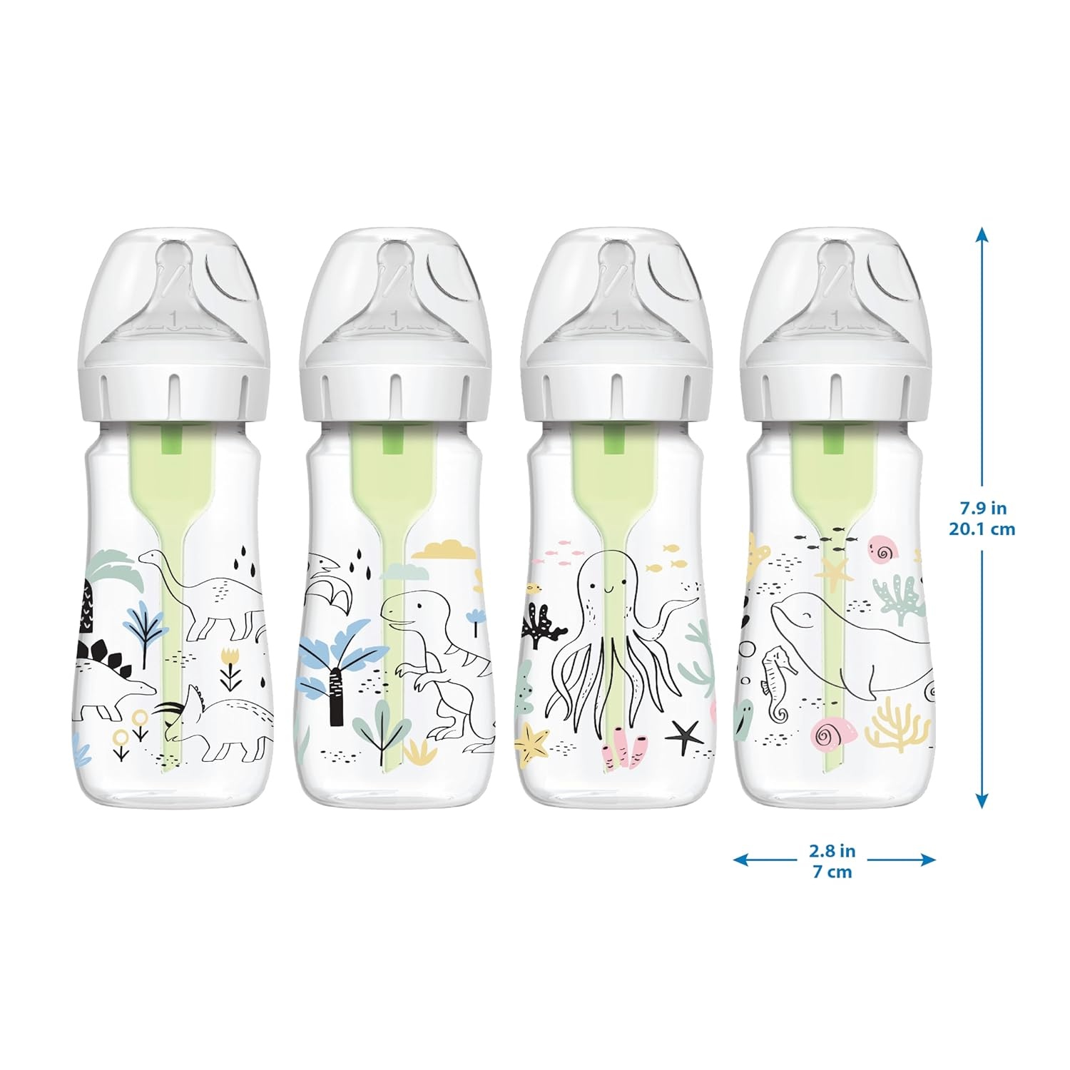 image:imageDr Browns AntiColic Options WideNeck Baby Bottle Designer Edition Woodland 5 oz150 mL Ocean 9oz270mL Level 1 Slow Flow Nipple 0m 4Pack2Pack 9 oz Dinosaur