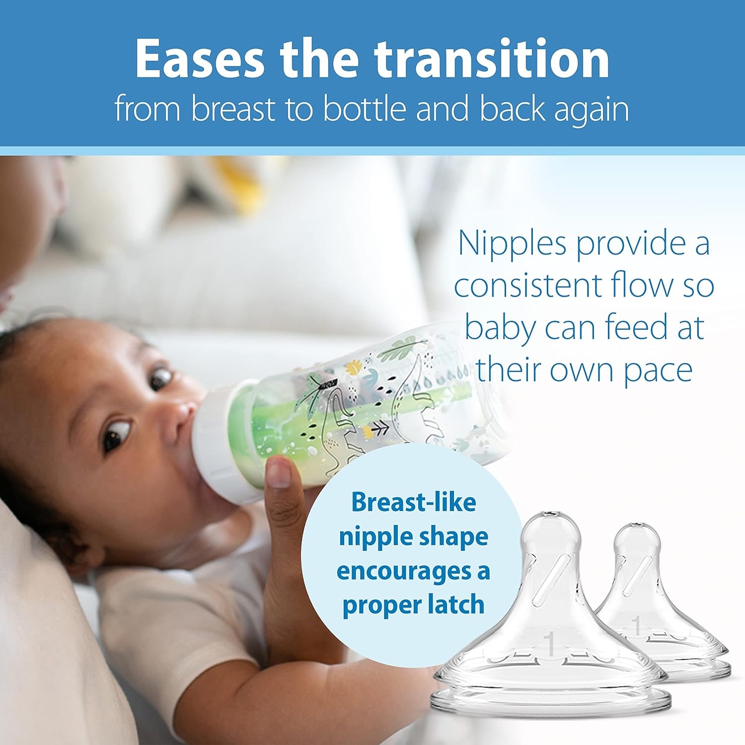image:imageDr Browns AntiColic Options WideNeck Baby Bottle Designer Edition Woodland 5 oz150 mL Ocean 9oz270mL Level 1 Slow Flow Nipple 0m 4Pack2Pack 9 oz Dinosaur