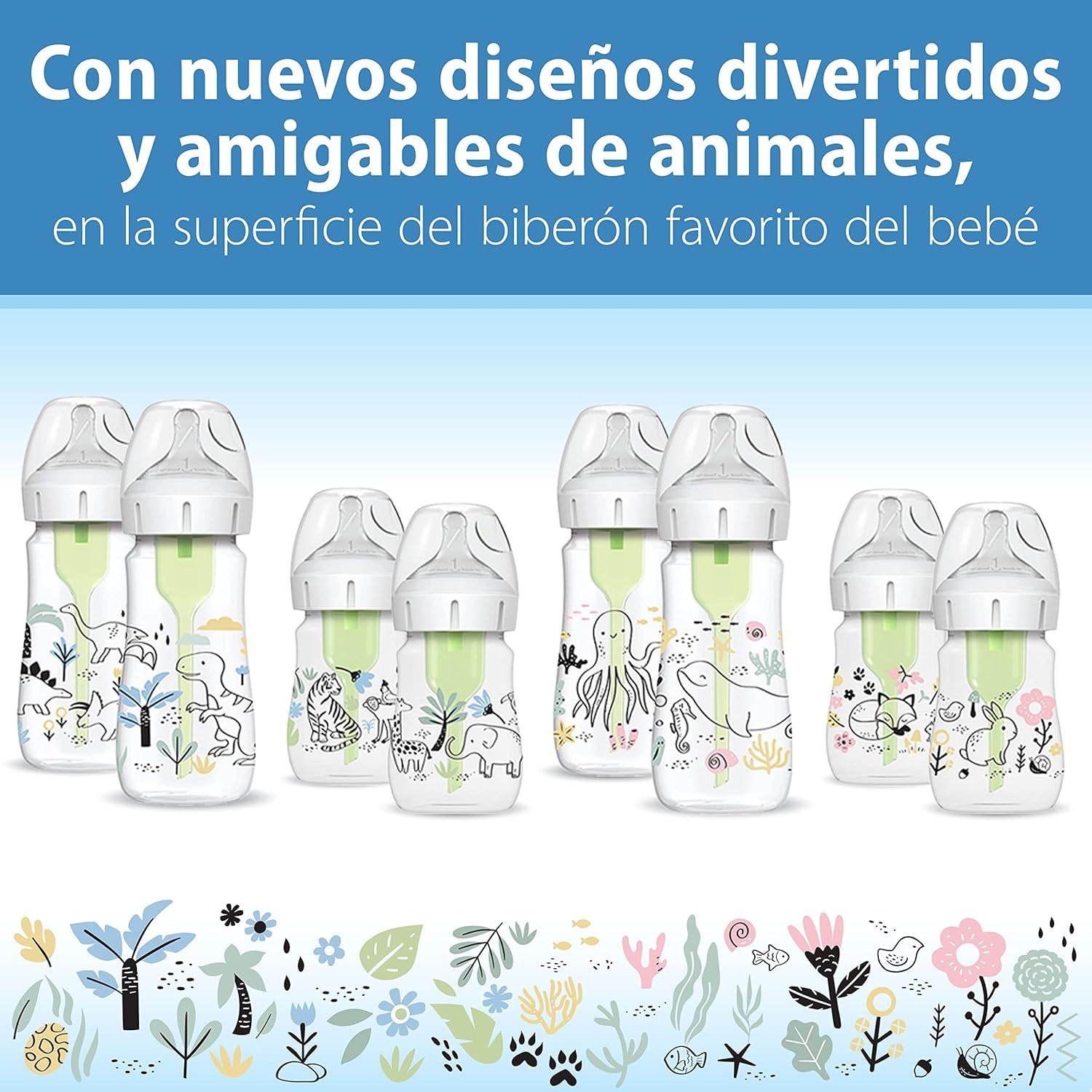image:imageDr Browns AntiColic Options WideNeck Baby Bottle Designer Edition Woodland 5 oz150 mL Ocean 9oz270mL Level 1 Slow Flow Nipple 0m 4Pack2Pack 9 oz Dinosaur