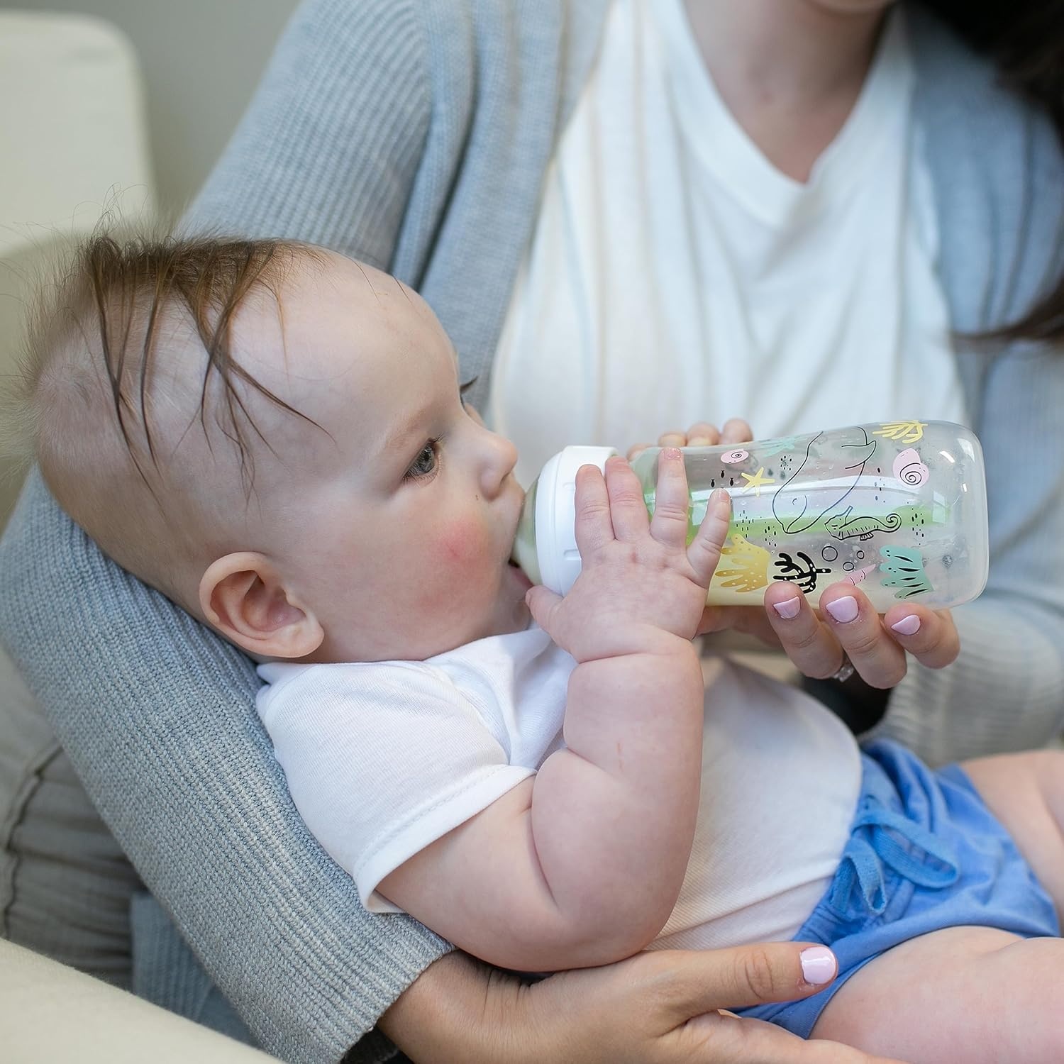 image:imageDr Browns AntiColic Options WideNeck Baby Bottle Designer Edition Woodland 5 oz150 mL Ocean 9oz270mL Level 1 Slow Flow Nipple 0m 4Pack2Pack 9 oz Ocean