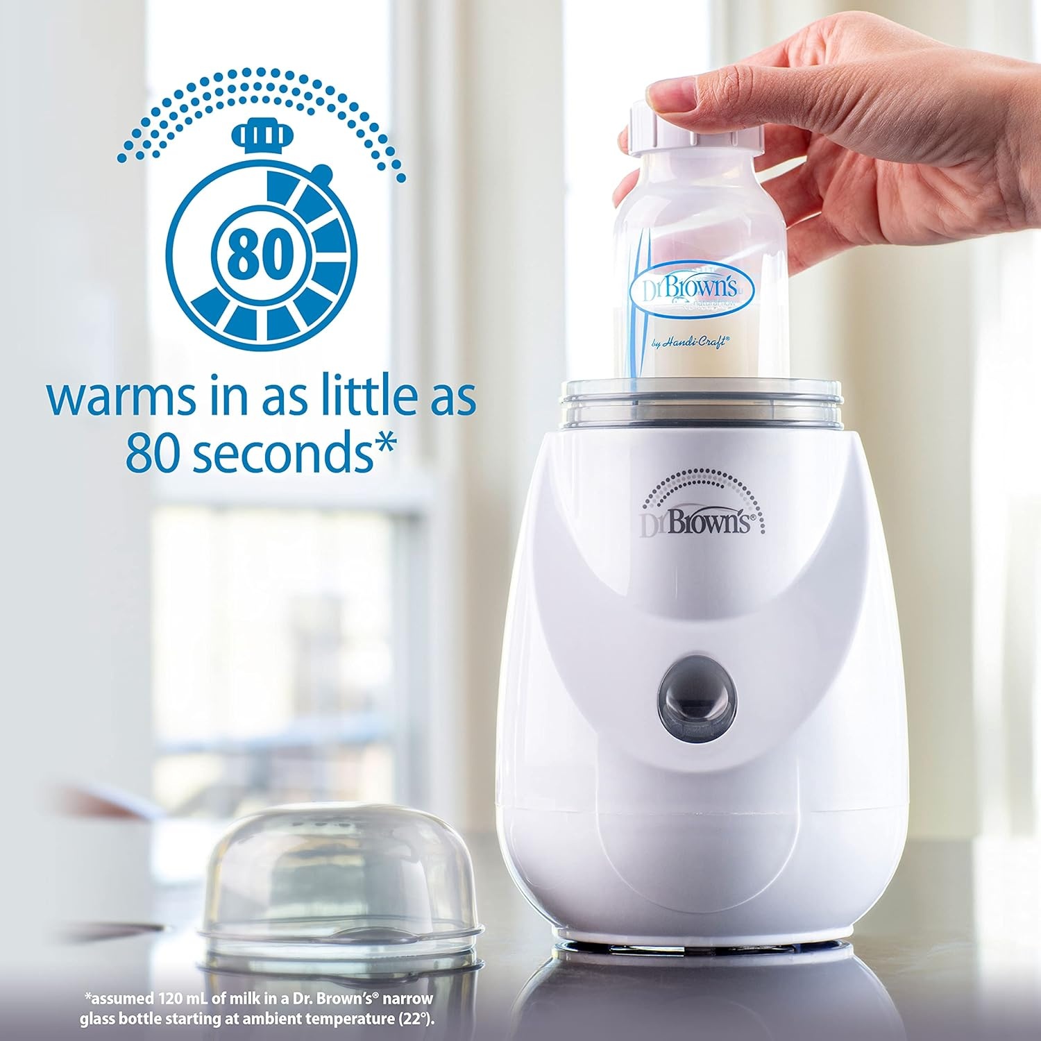 image:imageDr Browns InstaFeed Baby Bottle Warmer and Sterilizer Bundle with Dr Browns Natural Flow AntiColic Options WideNeck Baby Bottle 5 oz150 mL Level 1 Nipple 1Pack 0m