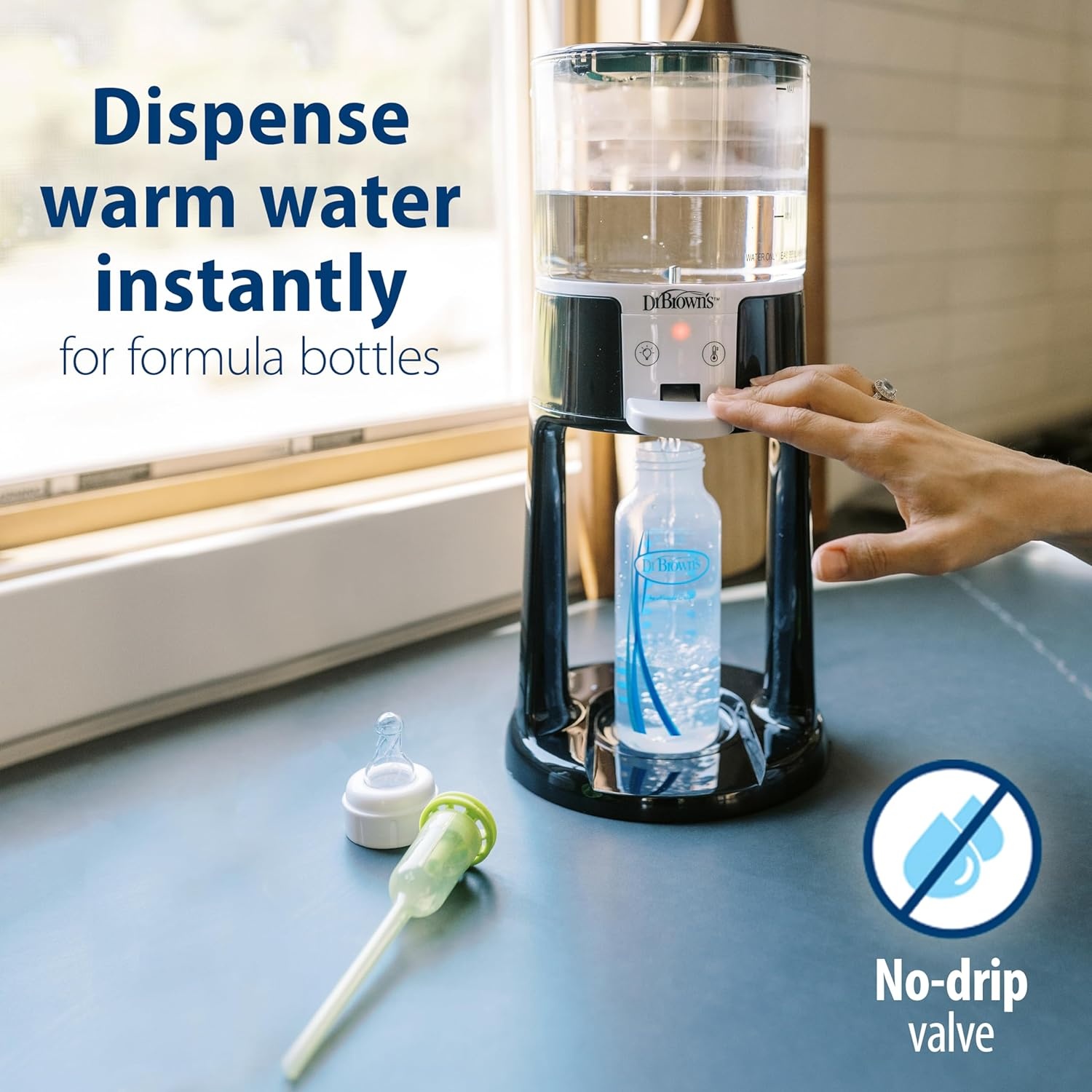 image:imageDr Browns InstaPrep Warm Water Dispenser to Instantly Prepare Babys Formula Bottle amp Natural Flow AntiColic Options WideNeck Baby Bottle Designer Edition Bottles Jungle Decos