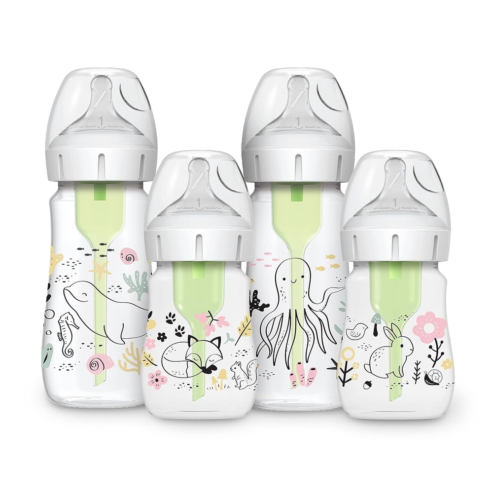image:imageDr Browns AntiColic Options WideNeck Baby Bottle Designer Edition Woodland 5 oz150 mL Ocean 9oz270mL Level 1 Slow Flow Nipple 0m 4Pack4Pack 9 oz 5 oz Ocean Woodland