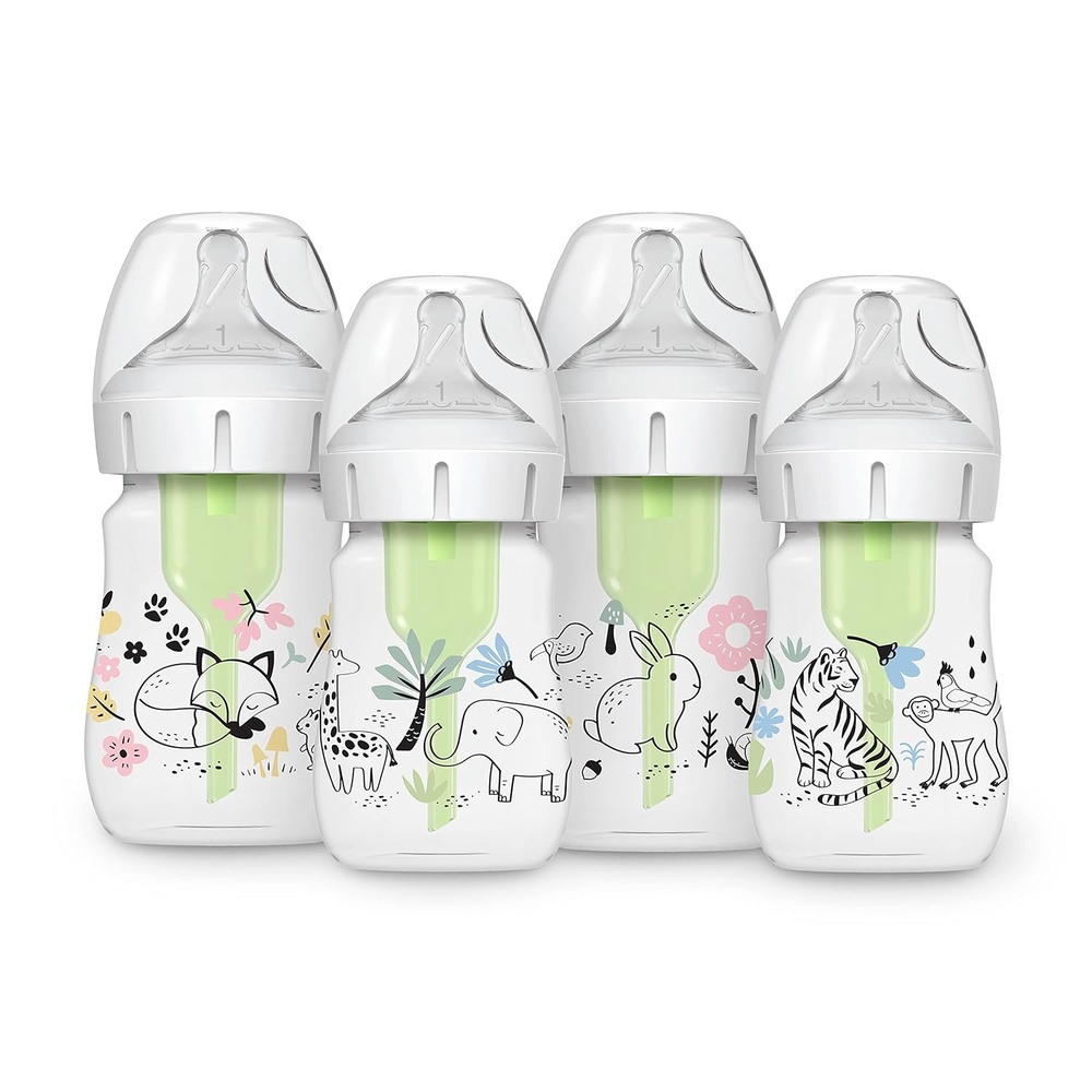 image:imageDr Browns AntiColic Options WideNeck Baby Bottle Designer Edition Woodland 5 oz150 mL Ocean 9oz270mL Level 1 Slow Flow Nipple 0m 4PackJungle Woodland