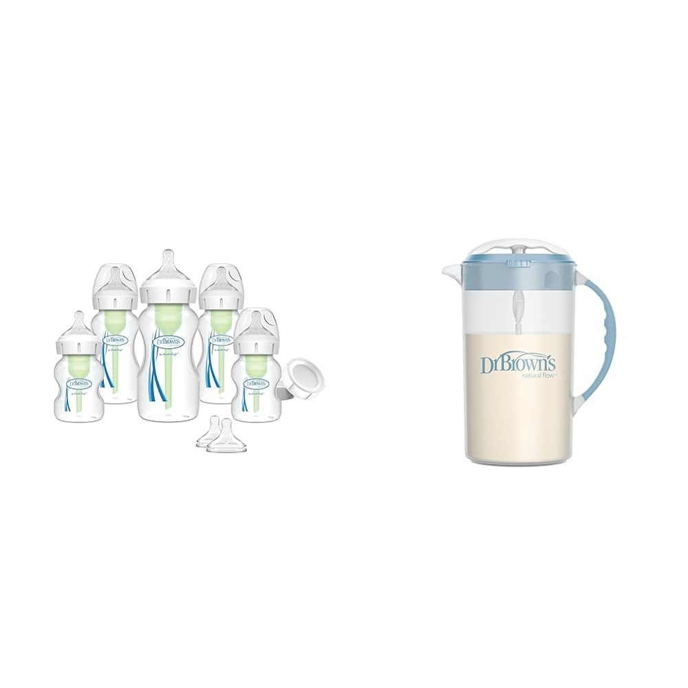 image:imageDr Browns AntiColic Options WideNeck Baby Bottle Set with Formula Mixing PitcherFeeding Set Baby Formula Mixing Pitcher