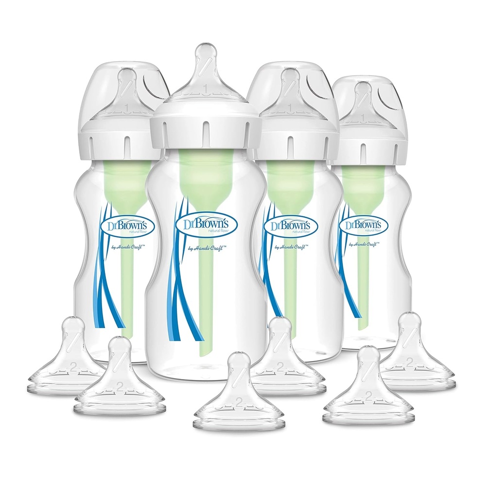 image:imageDr Browns Natural Flow AntiColic Options WideNeck Baby Bottle 5 oz150 mL Level 1 Nipple 4Pack 0m with 6Pack Level 2 Nipples9 oz 4 Pack with 6 Pack Level 2 Nipples