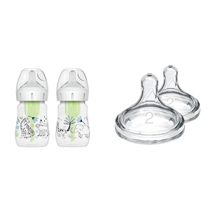 image:imageDr Browns AntiColic Options  WideNeck Baby Bottle Designer Edition  Natural Flow Level 2 WideNeck Baby Bottle Silicone Nipple