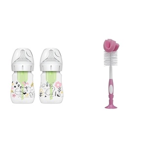 image:imageDr Browns AntiColic Options  WideNeck Baby Bottle Designer Edition  Reusable Sponge Baby Bottle Cleaning Brush with Suction Cup Stand