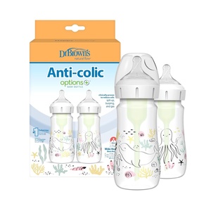 image:imageDr Browns AntiColic Options  WideNeck Baby Bottle Designer Edition Woodland 5 oz150 mL  Ocean 9oz270mL Level 1 Slow Flow Nipple 0m 4Pack2Pack  9 oz  Ocean