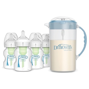 image:imageDr Browns Baby Formula Mixing Pitcher 32oz Blue with AntiColic Options WideNeck Baby Bottles 4 Pack 5 oz