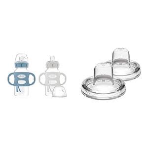 image:imageDr Browns Milestones WideNeck Sippy Bottle with 100 Silicone Handles EasyGrip Bottle amp Options WideNeck Baby Bottle Sippy Spout 2Count