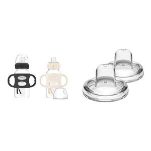 image:imageDr Browns Milestones WideNeck Sippy Spout Bottle with 100 Silicone Handles EasyGrip Handles amp Options WideNeck Baby Bottle Sippy Spout 2Count