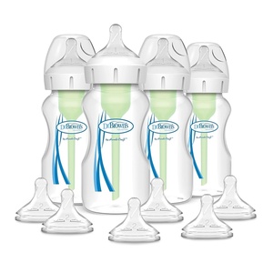 image:imageDr Browns Natural Flow AntiColic Options WideNeck Baby Bottle 5 oz150 mL Level 1 Nipple 4Pack 0m with 6Pack Level 2 Nipples9 oz  4 Pack with 6 Pack  Level 2 Nipples