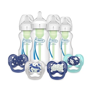 image:imageDr Browns Natural Flow AntiColic Options WideNeck Baby Bottle 9 oz270 mL Level 1 Nipple 4Pack 0m with Advantage Symmetrical Pacifier with Air Flow Blue 4Pack 06m