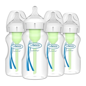 image:imageDr Browns Natural Flow AntiColic Options WideNeck Baby Bottles 5 oz150 mL with Level 1 Slow Flow Nipple 4 Count 0m Pack of 61Pack  9oz  Clear