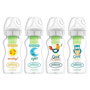 image:imageDr Browns Natural Flow AntiColic Options WideNeck Baby Bottles 5 oz150 mL with Level 1 Slow Flow Nipple 4 Count 0m Pack of 66Pack  9oz  Clear
