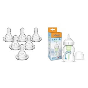 image:imageDr Browns Natural Flow Preemie amp AntiColic Options WideNeck Baby Bottles with Slowest amp Slow Flow Silicone Nipples 6 Count amp 5 oz