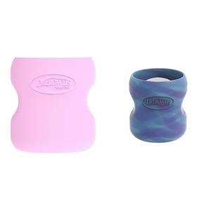 image:imageDr Browns Options WideNeck Glass Bottle Sleeve 100 Silicone Pink  GlowintheDark BPAFree 5 oz 2Pack