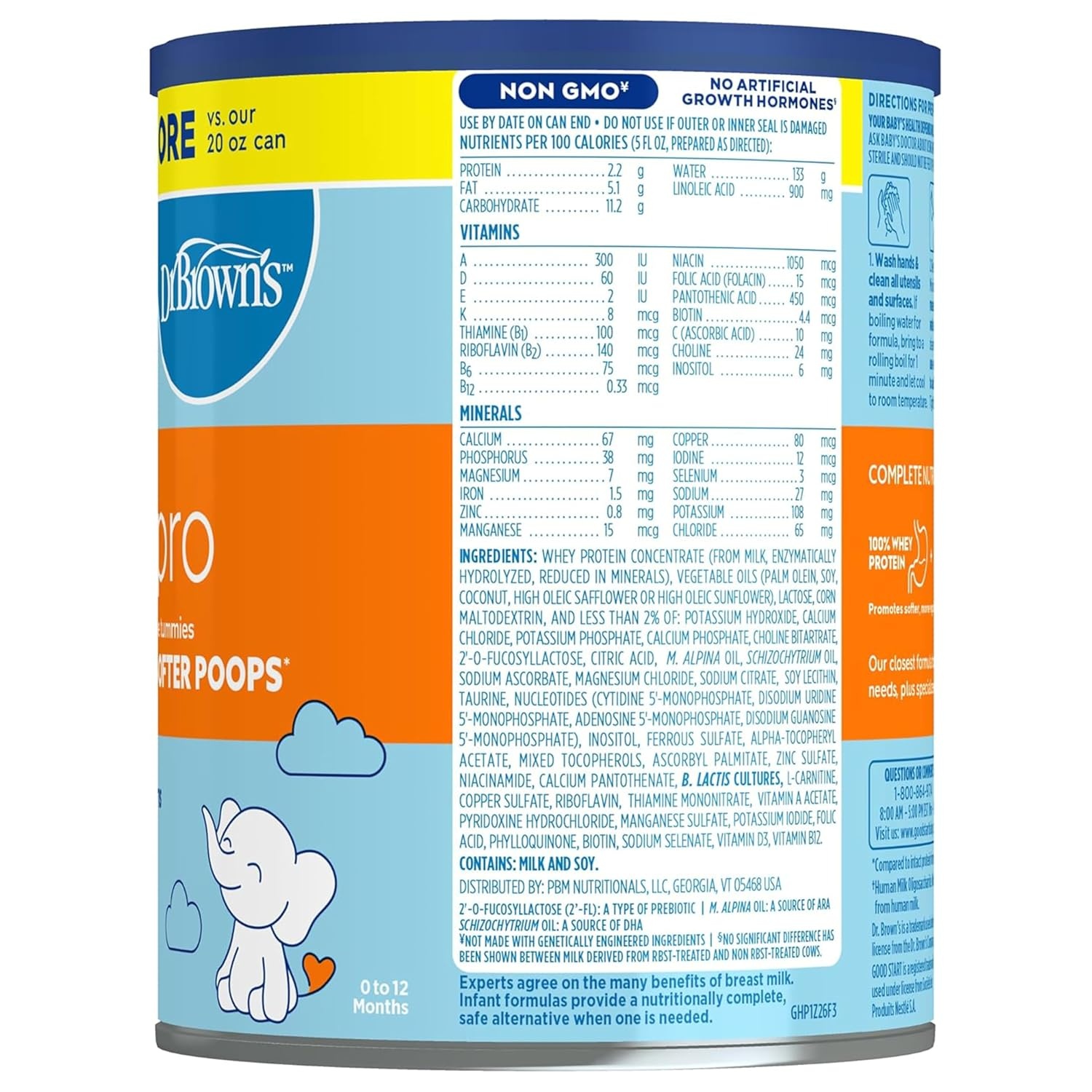 image:imageDr Browns InstaPrep Warm Water Dispenser Blur amp Good Start Baby Formula Powder GentlePro Stage 1 Non GMO 32 Ounce for 012 Months