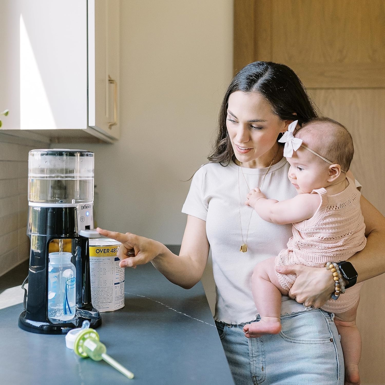image:imageDr Browns InstaPrep Warm Water Dispenser with Natural Flow AntiColic Options Baby Bottles 4 oz120 mL with Level 1 Slow Flow Nipple 4 Pack 0m