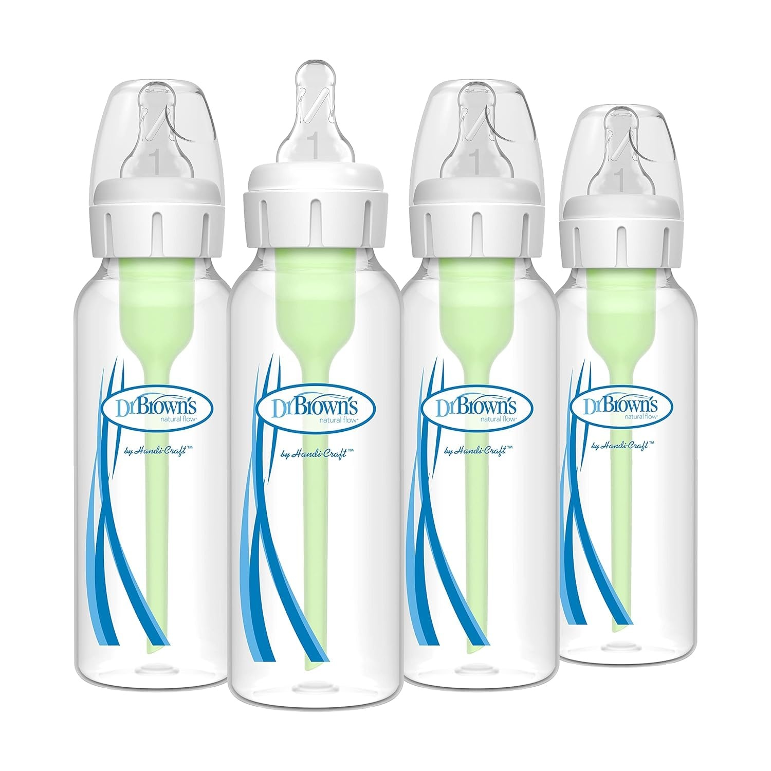 image:imageDr Browns InstaPrep Warm Water Dispenser with Natural Flow AntiColic Options Baby Bottles 8 oz250 mL with Level 1 Slow Flow Nipple 4 Pack 0m