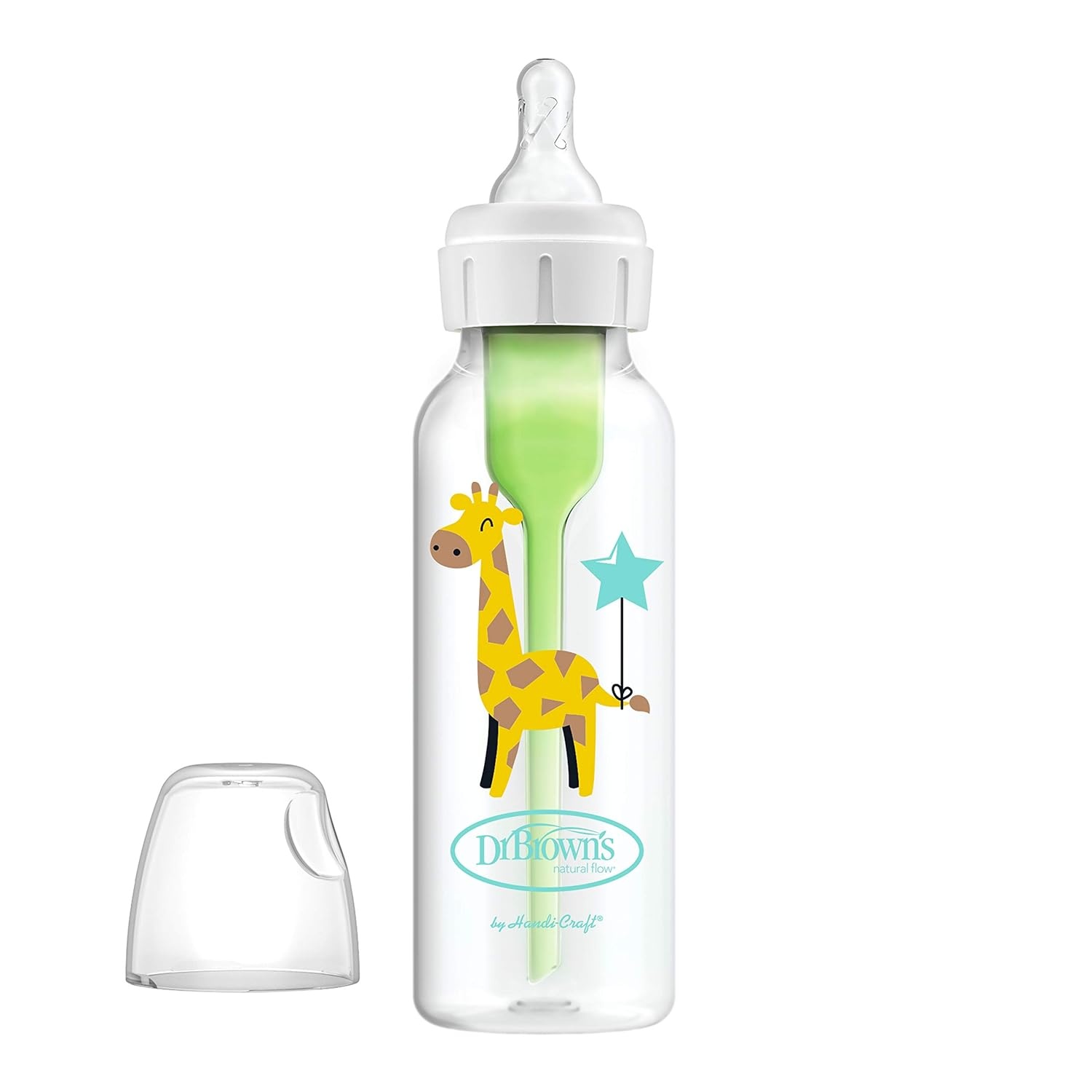 image:imageDr Browns Natural Flow AntiColic OptionsNarrow 8oz250mL Baby Bottle Lovey Gift Set with Level 1 Slow Flow Nipples PinkClear