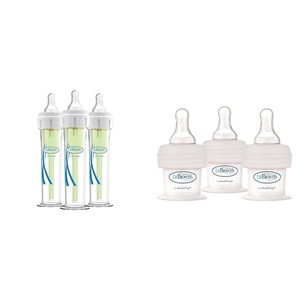 image:imageDr Browns Accufeed AntiColic Baby Bottle with Preemie Nipple  60cc  3pk amp First Feeder Bottle with Preemie Nipple  15cc  3pk