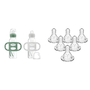 image:imageDr Browns Milestones Narrow Sippy Spout Bottle with 100 Silicone Handles EasyGrip Handles amp Dr Browns Natural Flow YCut Narrow Baby Bottle Silicone Nipple Ideal for Thicker Liquids 9m