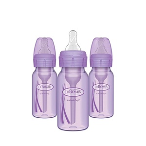 image:imageDr Browns Natural Flow AntiColic OptionsNarrow 8oz250mL Baby Bottle  Lovey Gift Set with Level 1 Slow Flow Nipples Pink4 oz  Lavender