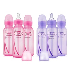 image:imageDr Browns Natural Flow AntiColic OptionsNarrow 8oz250mL Baby Bottle  Lovey Gift Set with Level 1 Slow Flow Nipples Pink6 Pack Options Bottles