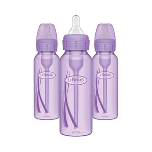 image:imageDr Browns Natural Flow AntiColic OptionsNarrow 8oz250mL Baby Bottle  Lovey Gift Set with Level 1 Slow Flow Nipples Pink8 oz  Lavender
