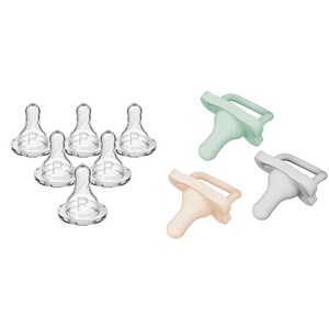 image:imageDr Browns Natural Flow Preemie Baby Bottle Silicone Nipple Slowest Flow 0m HappyPaci 100 Silicone Pacifier 06m 3 Count