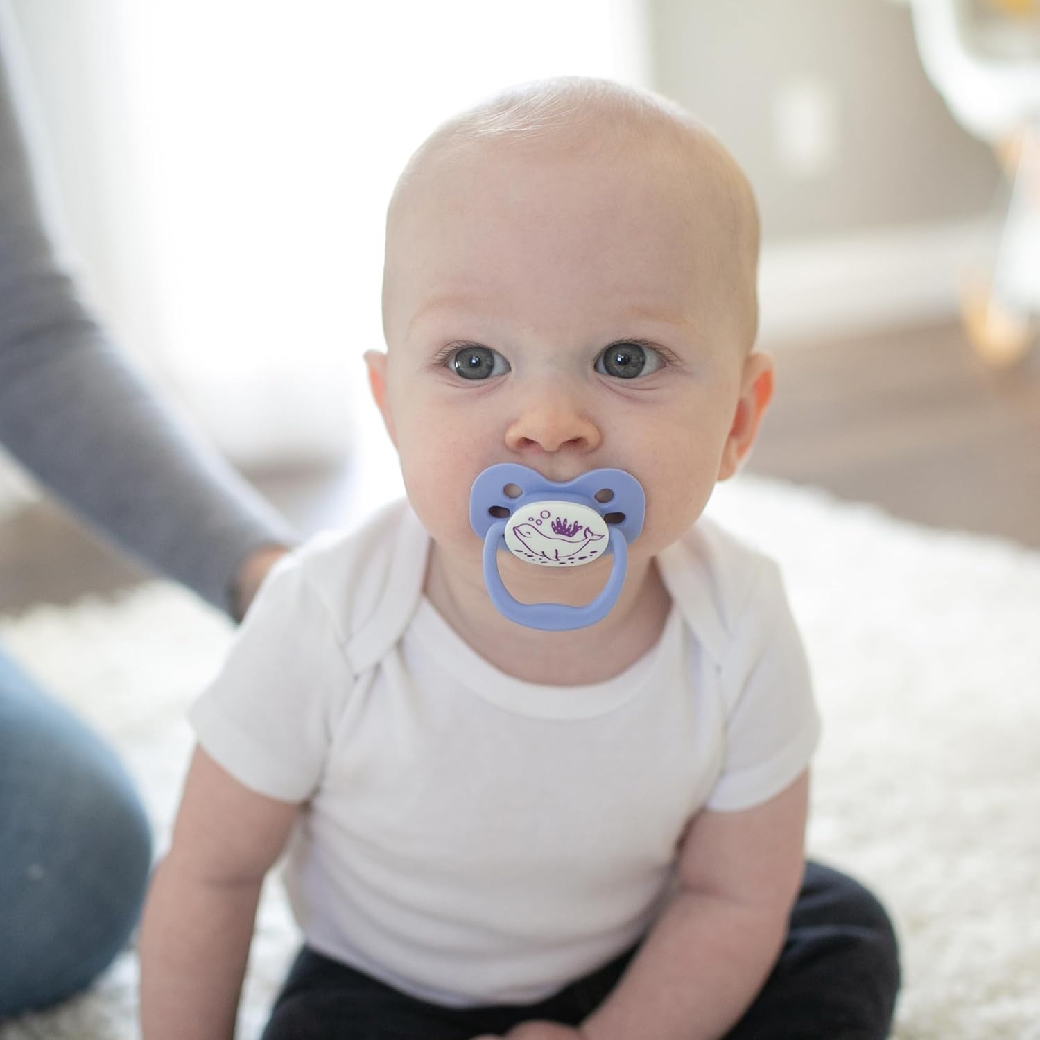 image:imageDr Browns Advantage GlowinTheDark Baby Pacifier Fully Symmetrical Soother with Soft Silicone Bulb Coral Ocean 06m BPA Free 2 Pack