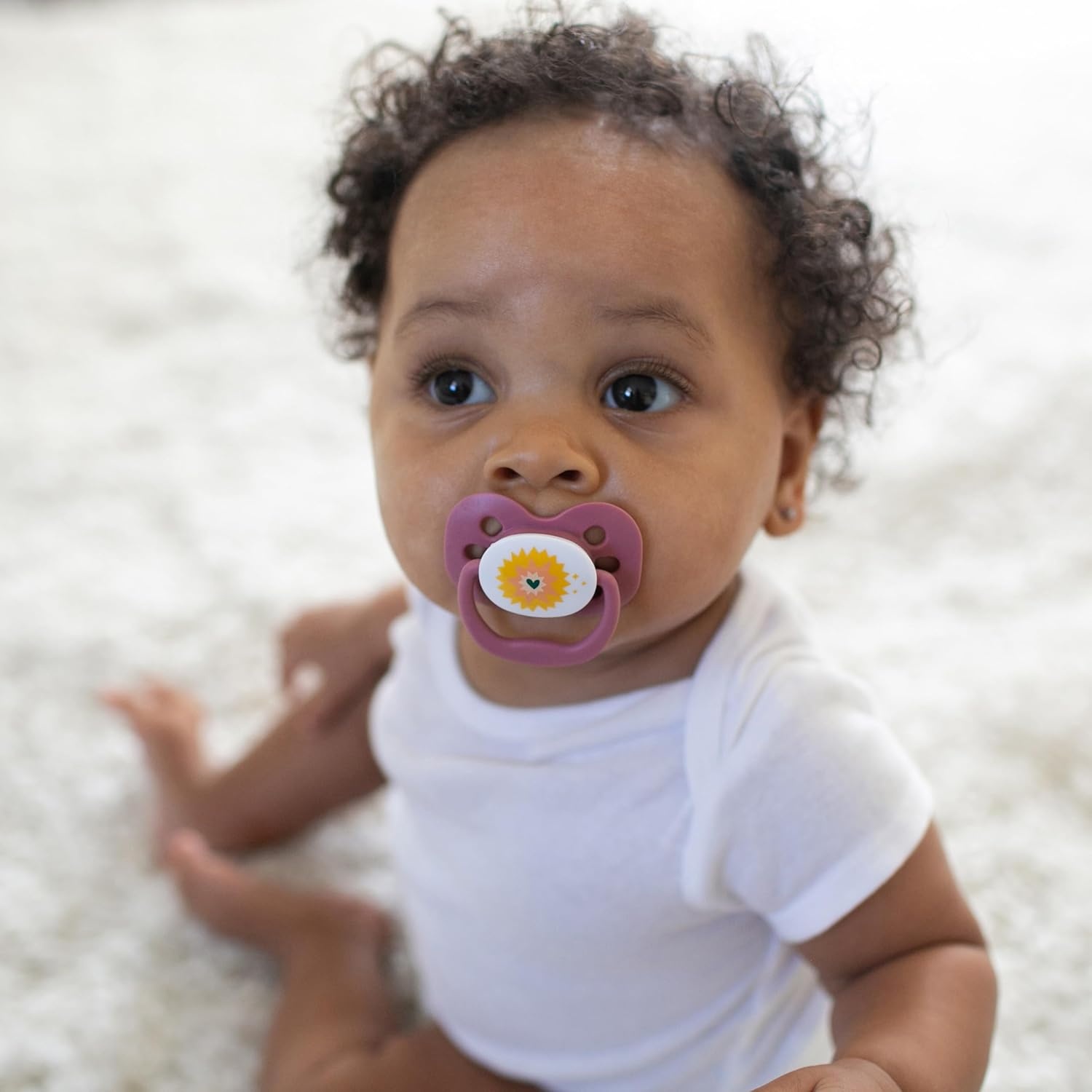 image:imageDr Browns Advantage GlowinTheDark Baby Pacifier Fully Symmetrical Soother with Soft Silicone Bulb Lavender LoveCoral Ocean 06m BPA Free 4 Pack