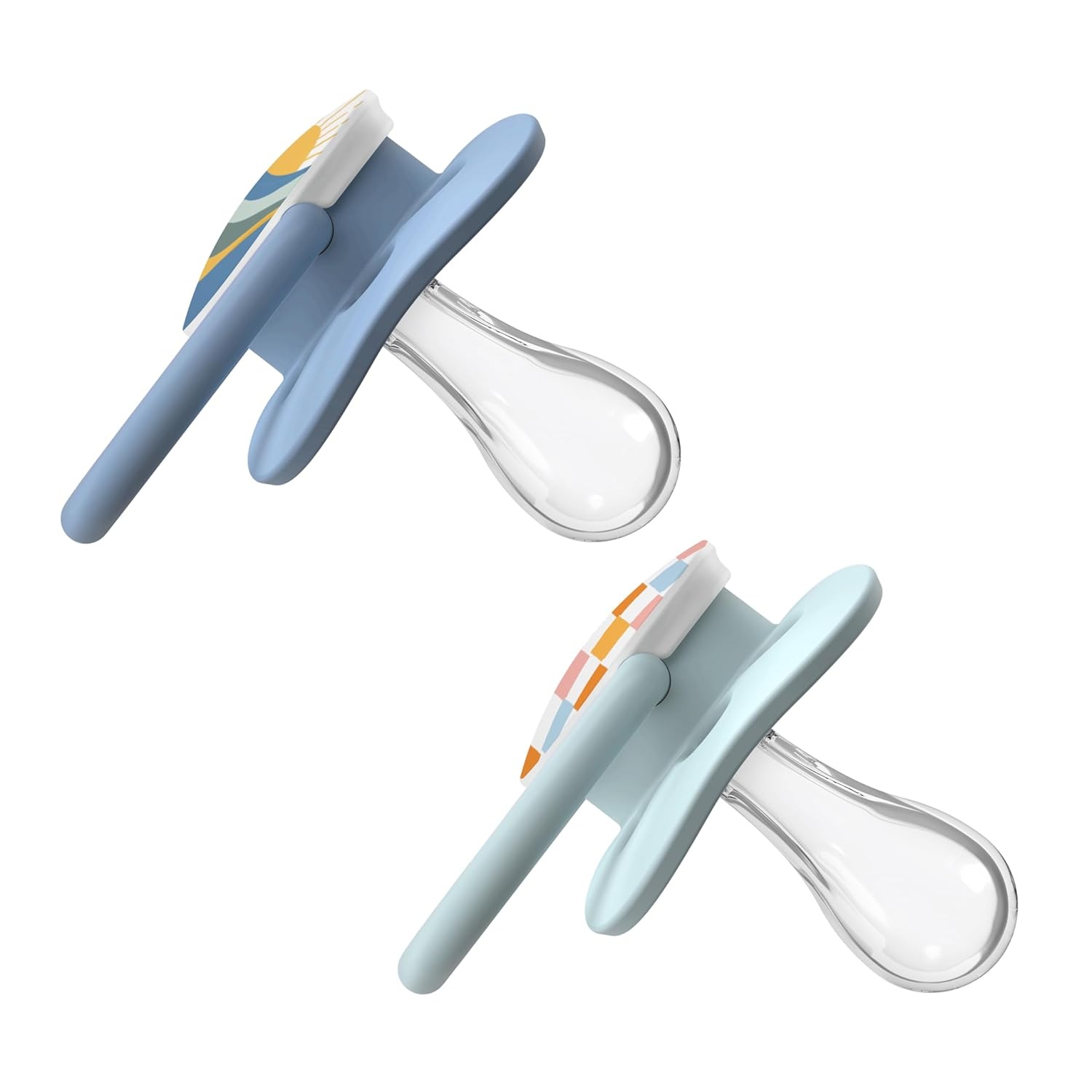 image:imageDr Browns Advantage GlowinTheDark Baby Pacifier Fully Symmetrical Soother with Soft Silicone Bulb Lavender LoveCoral Ocean 06m BPA Free 4 Pack