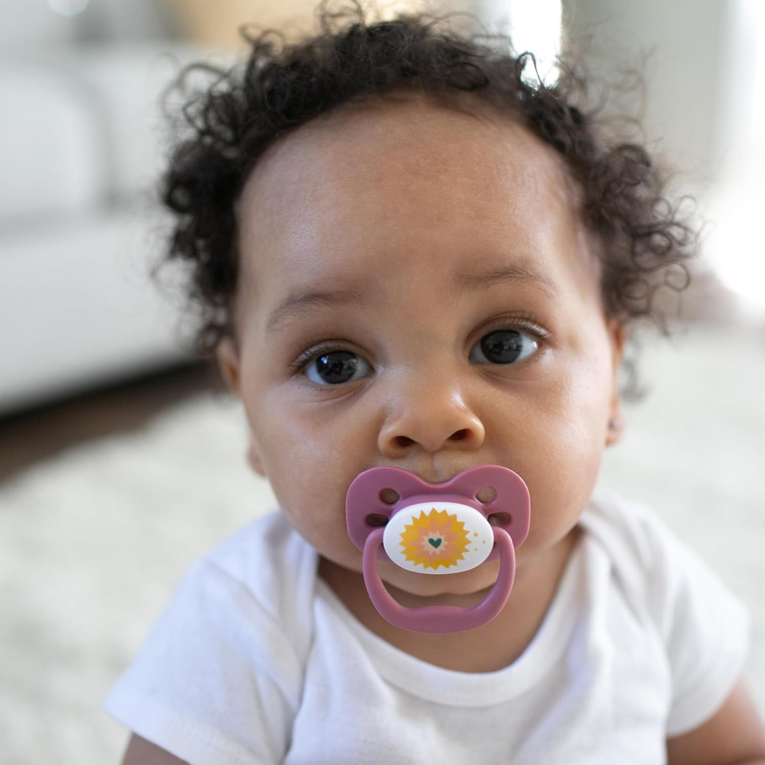 image:imageDr Browns Advantage GlowinTheDark Baby Pacifier Fully Symmetrical Soother with Soft Silicone Bulb Lavender LoveCoral Ocean 06m BPA Free 4 Pack
