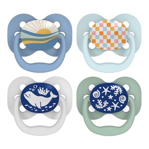 image:imageDr Browns Advantage GlowinTheDark Baby Pacifier Fully Symmetrical Soother with Soft Silicone Bulb Blue SunriseBlue Ocean 06m BPA Free 4 Pack