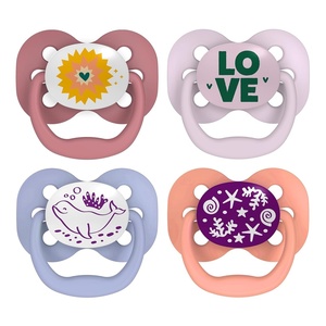 image:imageDr Browns Advantage GlowinTheDark Baby Pacifier Fully Symmetrical Soother with Soft Silicone Bulb Lavender LoveCoral Ocean 06m BPA Free 4 Pack