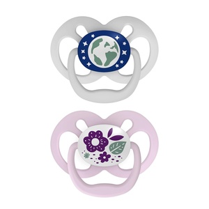 image:imageDr Browns Advantage GlowintheDark Baby Pacifier Fully Symmetrical Soother with Soft Silicone Bulb Scooter SquirrelPurple Nature 618m BPA Free 4 Pack2 Pack  GlowintheDark Purple Nature