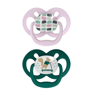 image:imageDr Browns Advantage GlowintheDark Baby Pacifier Fully Symmetrical Soother with Soft Silicone Bulb Scooter SquirrelPurple Nature 618m BPA Free 4 Pack2 Pack  Scooter Squirrel