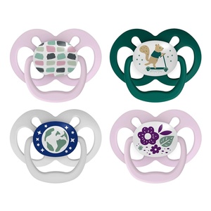 image:imageDr Browns Advantage GlowintheDark Baby Pacifier Fully Symmetrical Soother with Soft Silicone Bulb Scooter SquirrelPurple Nature 618m BPA Free 4 Pack4 Pack  GlowintheDark Purple Nature  Scooter Squirrel
